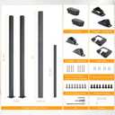 DIYHD 4 Step Handrail for Outdoor,Powder Coated Iron Stair Railing,Black Hand Rails for Indoor, Porch,Deck,1 Pack