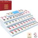 Mahjong Tile Set, 146pcs Professional Chinese Mahjong Set with Instruction Manual, Premium Mah Jongg Sets with Storage Box, 1.4" Mah Jong Tiles Easy to Grab, Game for Gathering, Party, Camping