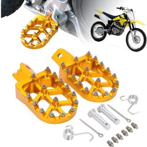 AnXin Foot Pegs Motorcycle Universal CNC Footpeg for RM DRZ JR 50-125cc CT100U Mini Bike SSR Apollo RFZ TaoTao Lifan Kayo Coolster Pit Bike - Gold