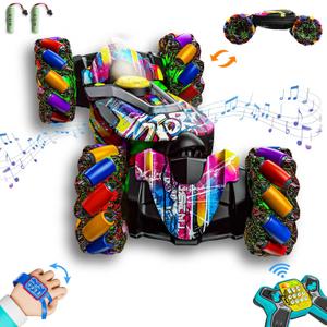 Gesture Sensing RC Stunt Car,Remote Control Car Toys for Ages 5-7-13,with Lights Music Spray,4WD 360 Spins All Terrains Kids Toys RC Cars,3-6 Year Old Boy Birthday Gift & 3-12 Best Gift for Kids