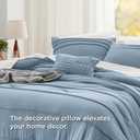 Bedsure Twin Comforter Set - 3 Pieces Pinch Pleat Bed Set, Light Blue Boho Bedding for All Season, 1 Soft Comforter, 1 Pillowcase, 1 Decorative Pillow