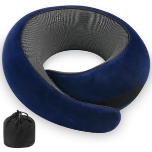 Neck Pillow, Travel Pillow uses Memory Foam to Support Neck Comfort, Ideal Companion for Airplane and car Travel, Compact, Convenient, and Versatile Airplane Sleep Pillow(Dark Blue)