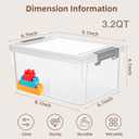 Citylife Small Storage Bins with Lids 3.2 QT Plastic Storage Containers for Organizing Stackable Clear Storage Boxes,Clear White(6 Packs)