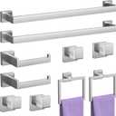 10-Pieces Brushed Nickel Bathroom Accessories Set, 23.6 Inch Bath Towel Bar Set, Stainless Steel Bathroom Hardware Set, Towel Racks for Bathroom Wall Mounted.