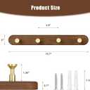 Ufine Wooden Wall Mounted Coat Rack, 4 Brass Hooks, Modern Home Decor Hanger for Entryway Bathroom Bedroom