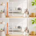 34" Extra Tall Baby Gate for Stairs, Auto Close Stroller Friendly Dog Gate Indoor for Doorways, Pressure Mounted 29"-45" Wide Baby Gate, Easy Walk Through Gate for Children & Pets, White