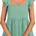 LYANER Women's Summer Sleeveless Peplum Blouse Square Neck Ruffle Strap Babydoll Tank Top (XL)