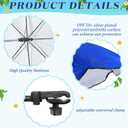 Buryeah 2 Pcs Automatic Chair Umbrella with Universal Clamp 44" UPF 50+ Portable Clamp on Beach Chair Adjustable Wheelchair Umbrella for Outdoor Patio Parasol