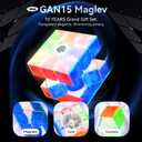 GAN 15 Maglev Speed Cube 3x3, GAN Magnetic Cube Perfectly Combines Weight, Magnet and Structure, 58.6g Ultra-Lightweight, Brain Teasers Puzzle Cube for Kids Adults, 10th Anniversary Version