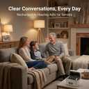 Hearing Aids for Seniors Rechargeable  Digital Behind-The-Ear Hearing Amplifiers with AI Noise Reduction, 3 Sound Modes, 5 Volume Levels, Charging Case Included (Silver)