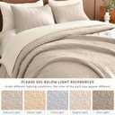 Sanracie Oversized King Quilt Bedspread Sets 120"*120" for Extra Bed, 100% Cotton Linen Colored Cal King Quilt Bedding Set Leaves Quilting Extra Wide Large 3Pcs Coverlet King Size for All Season