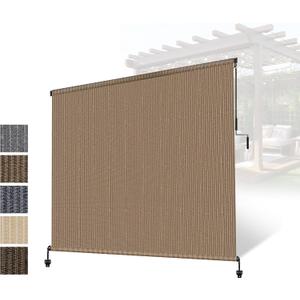 Patio Shades Roll Up Outdoor Roller Shade,Exterior Cordless Roll Up Outdoor Blinds for Patio, Gazebo Pergola Backyard Deck Porch Blinds Privacy Screen Protection UV Sun Blocking 7ft Wide x 8 H, 84"W x 96"H