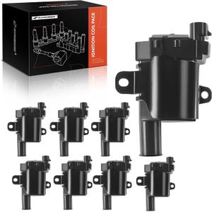 A-Premium Set of 8 Ignition Coil Pack (Round Type Coil) Compatible with Chevy GMC - Silverado 1500 2500, Tahoe, Suburban, Express, Sierra, Savana, Yukon XL, Escalade - [Fit for V8 4.3L8.1L Engine]