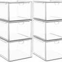caktraie 6 Pack Small Stackable Stroage Drawers, Acrylic Bathroom Makeup Organizer, Plastic Storage Bins For Vanity, Undersink, Kitchen Cabinets, Pantry, Home Organization