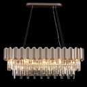 OSAIRUOS Modern Rectangle Crystal Chandeliers Linear Brush, Nickel Oval L35.4"