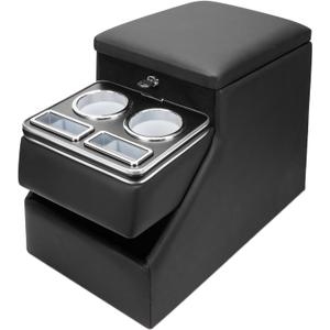 Center Console Between Seat for Minivans, SUVs, Middle Van Console Floor Console Organizer Storage Box with Locking