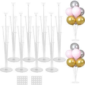 JOYYPOP 8 Sets Balloon Stand Kit For Table, Balloon Sticks with Base Birthday Graduation Party Decorations Wedding