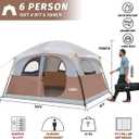 UNP Tents 6 Person Waterproof Windproof Easy Setup,Double Layer Family Camping Tent with 1 Mesh Door & 5 Large Mesh Windows -10'X9'X78in(H)