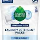 Seventh Generation Laundry Detergent Packs, Free & Clear, Made for Sensitive Skin, EPA Safer Choice Certified, 64 Count
