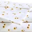 Eddie Bauer - Sheet Set, Cotton Percale Bedding with Matching Pillowcases, Crisp & Breathable, 200-Thread Count, Classic Comfort Essentials (Sunflower Yellow, King)
