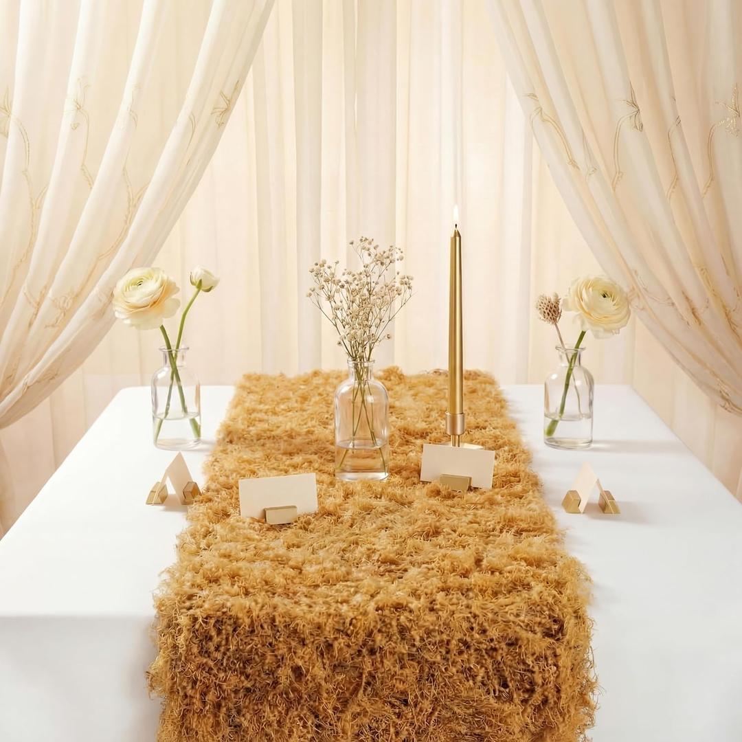 Zeyune 2 Pcs Artificial Moss Table Runner for Wonderland Tea Party Decoration 12 x 71'' Fake Moss Sheet Roll Waterproof for Enchanted Forest Fairy Decor Holiday Garden Wedding Birthday (Yellow)