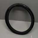 Road Comforts Leather Steering Wheel Cover  Black & Black, Universal Fit 14.5-15 Inch, Microfiber Leather, Anti-Slip & Breathable Design for Men and Women