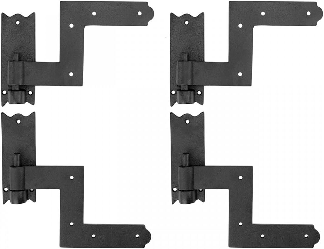 Renovators Supply Manufacturing Pack of 2 Wrought Iron Lift-Off Pintle Shutter Hinges  6.5" Black Colonial Window & Gate Hardware
