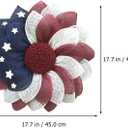 Hemobllo American Patriotic Fabric Wreath for Front Door Independence Day Decoration Flag Garland for Memorial Day and Fourth of July Festive Floral Door Ornament