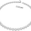 Swarovski Crystal Authentic Angelic All Around Set of Necklace, Bracelet and Earrings, White, Rhodium Finish- Women's Hypoallergenic Sparkling Jewelries - Nickel Free Crystal Jewelry Collection