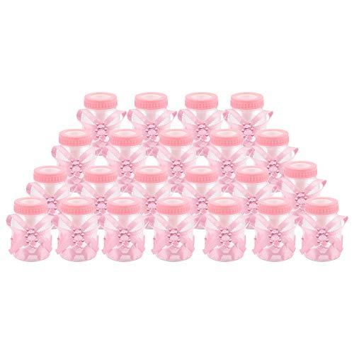 Yaregelun 24 x Baby Bottle mini Baby Bottle 4x9cm Rhinestone Pink Bear Gift Favor Baby Girl Baby Baptism
