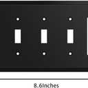 Henne Bery Modern Edge Decorative Wall Plate Switch Plate Outlet Cover, Durable Solid Zinc Alloy (Triple Toggle/Single Decorator, Matte Black)