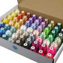 Simthread 63-Colour Polyester Embroidery Thread Kit, 63 Spools of 500 m, 40WT, Convertible to Brother Colour Chart, Compatible with Brother, Janome, Babylock, Singer and Other Embroidery Machines