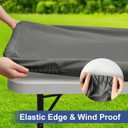 Homing Rectangle Table Cloth Cover, Waterproof Polyester Elastic Fitted Tablecloth, Fits for 6 Foot Folding Tables, Washable Table Protector for Picnic, Camping, Outdoor (Grey, 30" x 72")