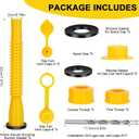 Godboy Gas Can Spout Replacement, Gas Can Nozzle, (5 Kit-Yellow) Flexible Pour Nozzle Suitable for Most 1/2/5/10 Gal Oil Cans, Fuel Can Spout Replacement