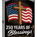 12 x Blessings 250 Years America Garden Flag, 250 Anniversary USA Flag America Patriotic Banner 250 Year One Nation Under God 4th of July Double-Sided Waterproof 1776-2026 Commemorative Flag 12x18 Inch