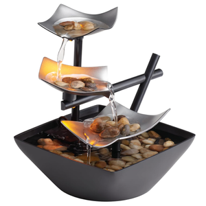 Homedics Tabletop Water Fountain, Home Décor Soothing Sound Machine  Automatic Pump, Deep Basin & Natural River Rocks. Indoor Zen Relaxation for Office, Living Room, or Bedroom, 8.25” Tall