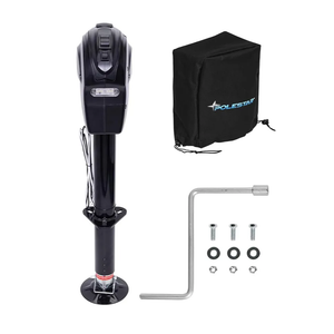 POLESTAR Electric Trailer Jack, 5000lbs Electric Power A-Frame Tongue Jack with Waterproof Protective Cover & LED Light for Travel Trailer Camper, RV, 12V DC with Hard Wiring, 9"-27" Lift