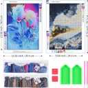 12''x16'' Large 2-in-1 Diamond Art Kit for Adults: Elegant Rose & Classic Train Round Drill Paintings - 5D Full Drill Diamond Art Beginner DIY Craft with Extra 30% Diamonds (Rose and Train Scenes)