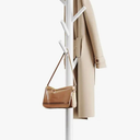 Pipishell Sturdy Wooden Coat Stand, 3 Adjustable Sizes Coat Tree with 8 Hooks, Coat Stands for Hallway Entryway, Hat Stand for Clothes, Used in Bedroom/Office/Hallway/Entryway, White