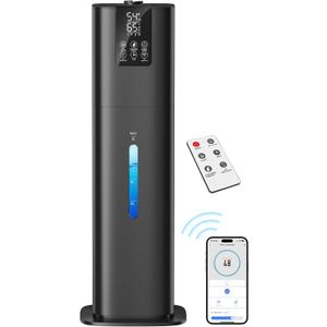 Smart Humidifiers Large Room Bedroom Home, 2.11Gal(8L) Quiet Top Fill Cool Mist Humidifier, Smart App & Remote Control, 3 Speed Humidifier with 360 Nozzle, Humidity Setting for Baby Office (Black)