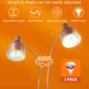 Food Heat Lamp with 3 Bulbs, 500W Rapid and Steady Heating, Matte Copper | Catering Food Warmer Lamp, Commercial Heat Lamp for Food, Electric Food Warming Lamp for Buffet & Parties