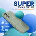 Miracase Magnetic for iPhone 17 Case, Compatible with MagSafe, Integrated Silicone Camera Control Cover, 3.0mm Thicken Shockproof Drop Protection Phone Case for 17,Patina Green
