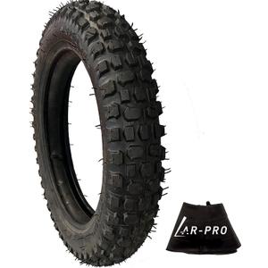 (1 Set) 3.00-12 Dirt Bike Tire and Inner Tube Set - Universal Replacement 80/200-12 Knobby Motocross Bike Tire and Tube for Honda CRF70F/XR70, Yamaha TTR 90, and More - With Vulcanized TR87 Valve Stem