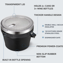 COKTIK 7L Insulated Ice Bucket with Lid，Double Wall Vacuum Stainless Steel Beverage Bucket Keeps Frozen Longer，Holds 6 Longnecks or 3 Bottles of Wine，for Cocktail, Champagne, Large Parties(Black) 