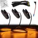 3Pcs LED Grille Lights Waterproof Amber LED Front Grille Lamp for 1995-2002, 2018-2019, 1995-1996 Toyotaa 4Runner TRD Pro Grille with Wiring Harness Fuse Adapter