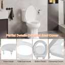 19" Elongated Toilet Seat with Quiet-Close Lid, Soft Close Slow Close Cover with Quick-Release & Quick-Attach Hardware, Full Flat White, Easy Clean Design, Grip-Tight Bumpers