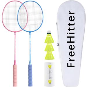 Badminton Set for Family Lightweight Rackets 2-Player Racket Set with Shuttlecocks & Carry Bag, Durable for Backyard, Park, Lawn, Great for Kids, Beginners & Family
