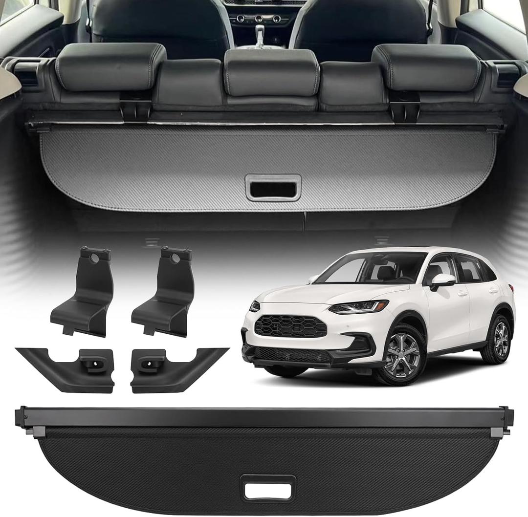Retractable Cargo Cover Compatible with Honda HR-V 2023-2025 Rear Cargo Security Trunk Cover, Storage Privacy Screen Shade Cover for 2023-2025 Honda HRV Car Accessories, Carbon Fiber (No for Sport)