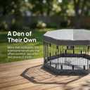 PJYuCien Dog Playpen with Top Cover and Bottom Pad - Metal Foldable Exercise Pen, 8 Panels 24" H x 24" W Indoor Outdoor Pet Fence Puppy Crate Kennel, Gray