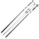 Flat Skewers, Stainless Steel, No-Wood Handle, Koobideh Persian Kabob, Carrying Case, 12 Pcs